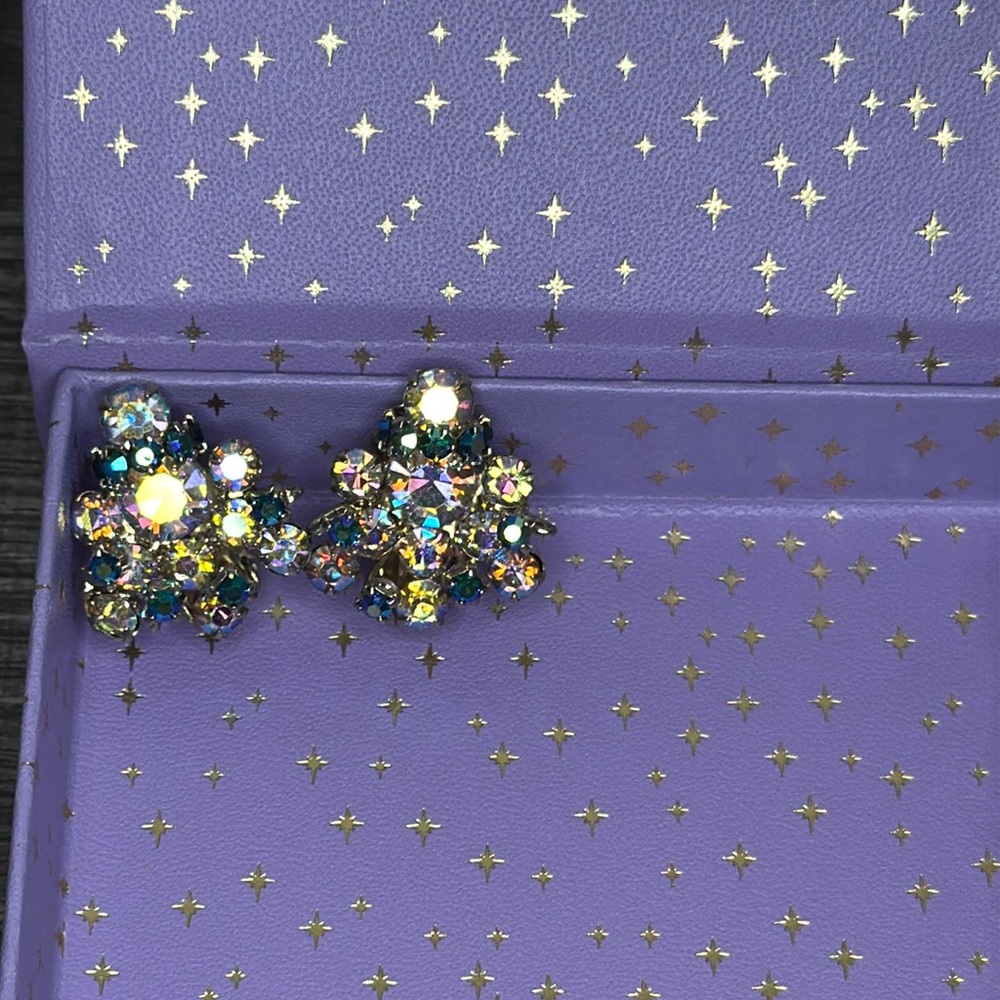Antique crystal clip on earrings